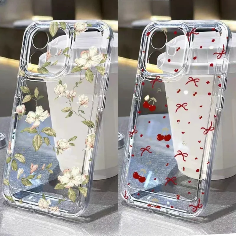 Realme C67 - Cute Bow Cherry Flower Print Phone