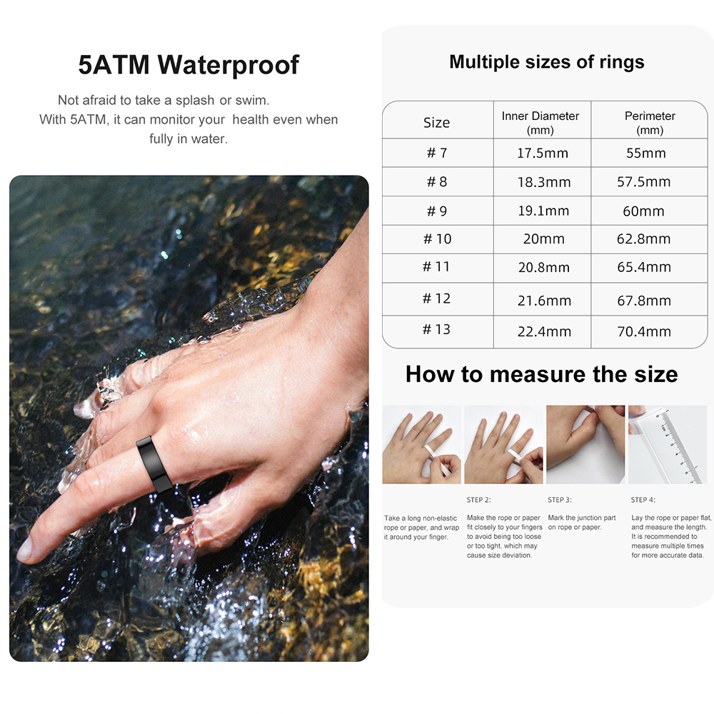 R09 Stainless Steel Smart Ring - Temperature Ring Skin 评论和价格