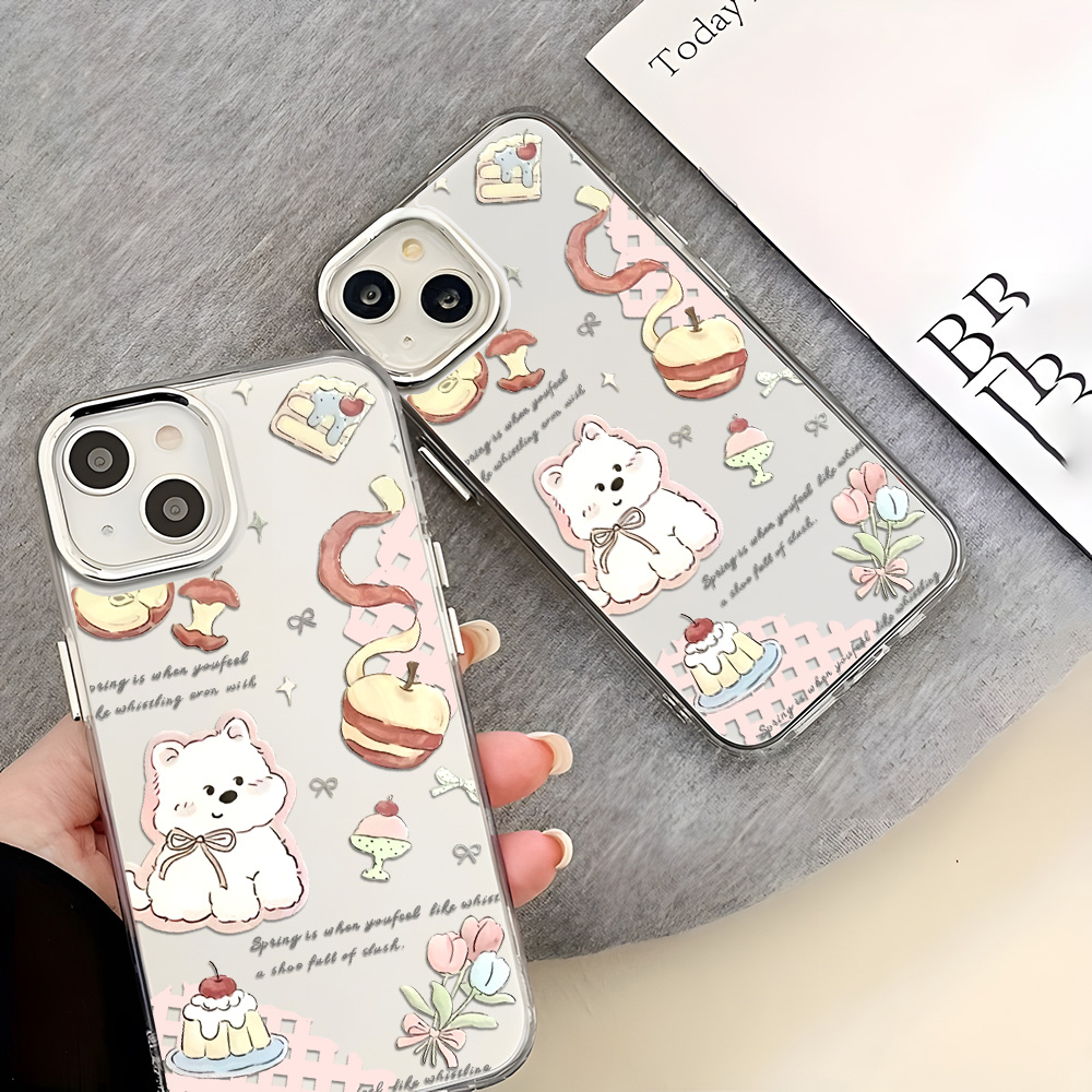 White Puppy Cake Phone Case Fo - Apple Iphone 16 评论和价格