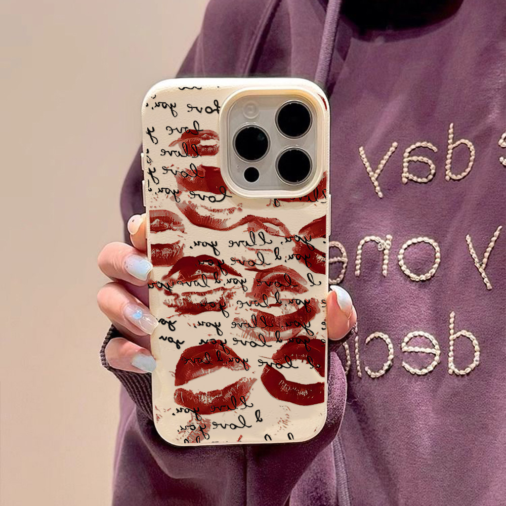 Bright Red Lips Leather Phone  - Apple Iphone 16 评论和价格