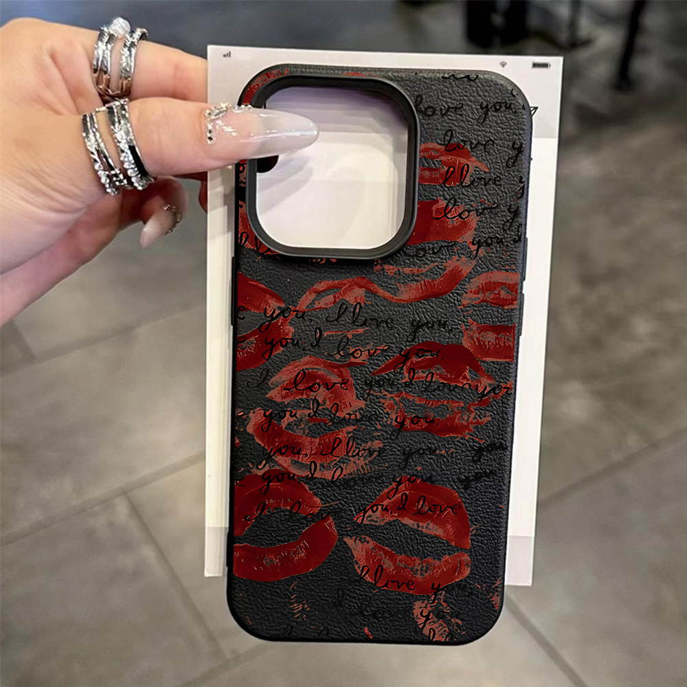 Bright Red Lips Leather Phone  - Apple Iphone 16 评论和价格